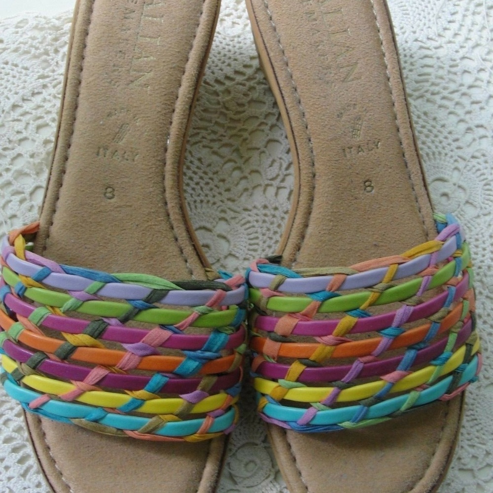 Italian Shoemaker Wedge Heel Sandal Slide Shoes